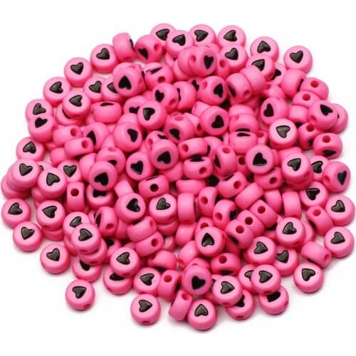 4x7mm Round Pink Acrylic Beads 100-500pcs Loose Spacer Beads For DIY Charm Bracelet Necklace Jewelry Design Beaded Accessories