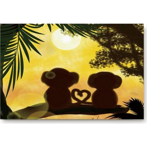 Kitchen Mat Two Monkeys Sunset Jungle Doormat Home Decoration Anti-Slip Entrance Door Mats Kitchen Carpet Door Mats Outdoor