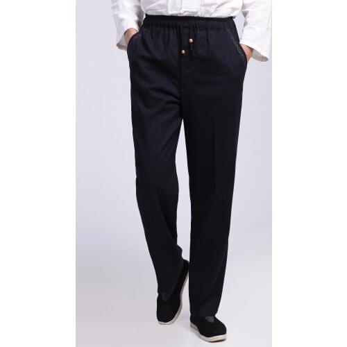 Shanghai Story Mens Blend Woolen Pants Chinese Traditional Wu Shu Trousers Male Kung Fu Pant For autumn winter 2 Color