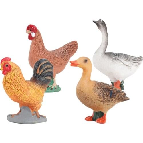 Set of 4 Farm Wild Animal Animal Model Animal Figure Children Educational Toys