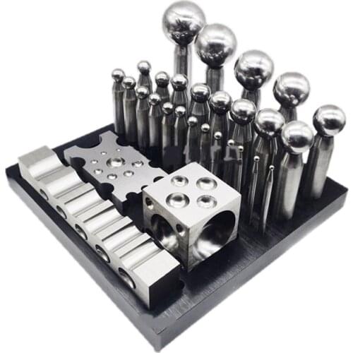 29pcs Steel Dapping Block Set Square Doming Die Punch for Shaping Jewelry Doming Tool