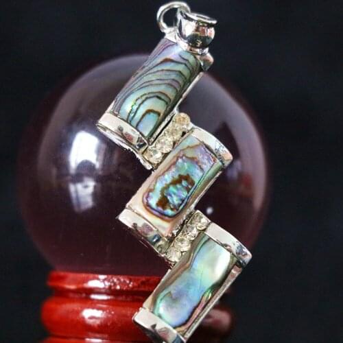 New natural blue abalone shell rectangle pendant fit necklace making newly Fashion jewelry B1135