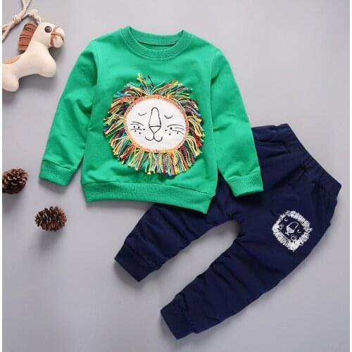 Baby boy clothes spring and autumn cotton long sleeve suit 0-5 years old cartoon baby girl leisure sports baby two-piece suit