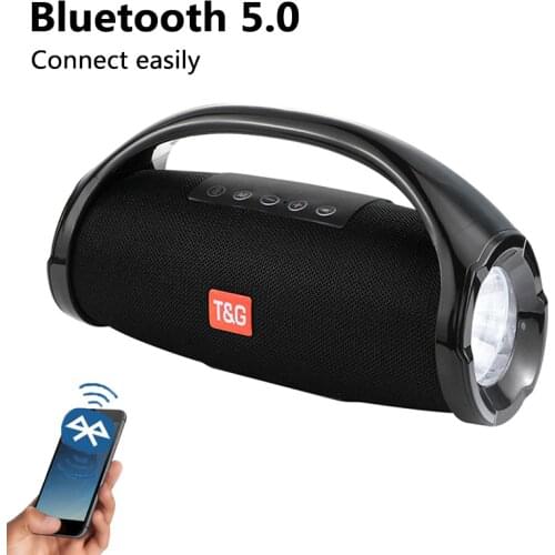 Portable Bluetooth Speaker Outdoor Wireless Column 3D Stereo Powerful Bass Music Center Subwoofer for Computer with TF FM AUX