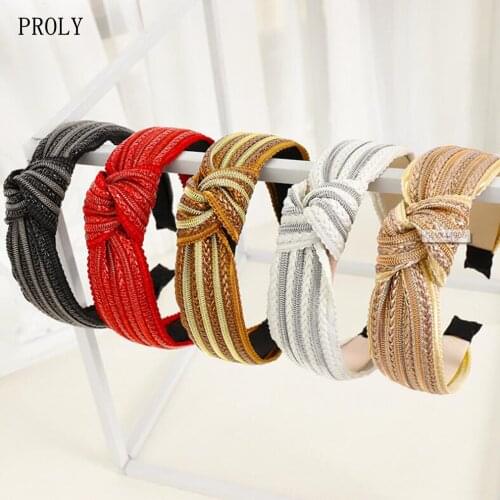 PROLY New Fashion Women Headband Bohemia Hairband Adult Center Knot Turban Headwear Hair Accessories Wholesale