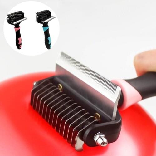 Hair Removal Comb for Dogs Cat Detangler Fur Trimming Dematting Deshedding Brush Grooming Tool For matted Long Hair Curly Pet