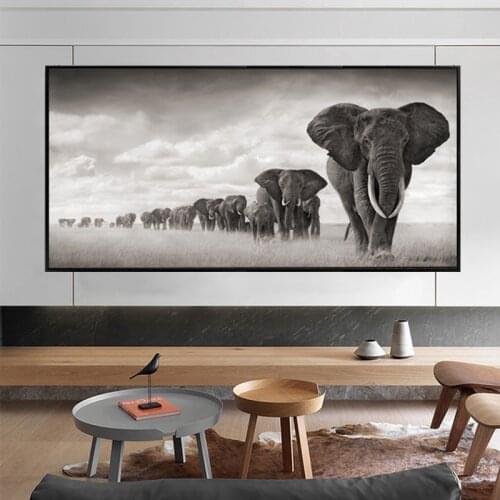 SELFLESSLY ART Scandinavia Elephant Canvas Paintings Pictures For Living Room Animal Decorative Pictures Modern Art Prints