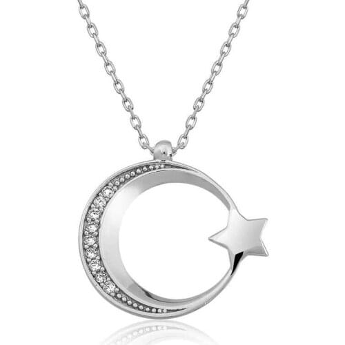 Silverlina Silver Moon Star Women 'S Necklace