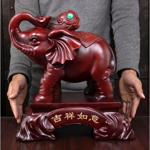 Mascot elephant mascot Lucky stylish living room decorations like wooden elephant ornaments crafts furnishings one pair