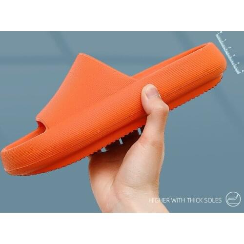 Summer slippers women shoes indoor wear non-slip silent bathroom yellow bath soft bottom mens slippers Anti-slip Shoes Size 45