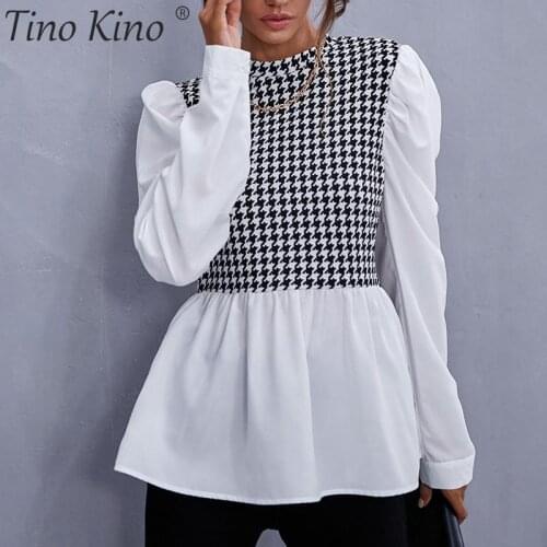 Блузки в клетку Tino Kino China At AliExpress
