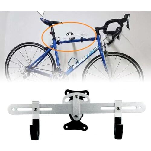 Wall-Mounted Bike Hanger Rack Double Hook Black Foldable Bicycle Display Parking Storage Hanger Space Saving Garage Bike Hook