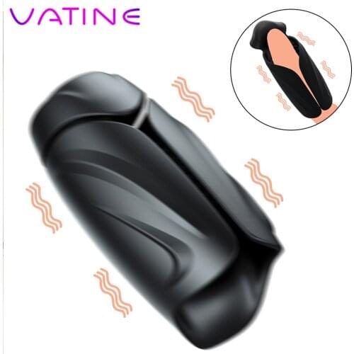 VATINE 10 Speed Penis Pump Vibrato Aircraft Cup Male Masturbation Stimulate Glans Vibrating Massager Penis Delay Trainer