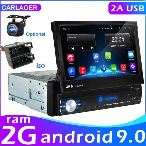 Android 9.0 Car Radio Retractable GPS Wifi Autoradio 1 Din 7'' Touch Screen Car Multimedia MP5 Player Support Camera NO DVD