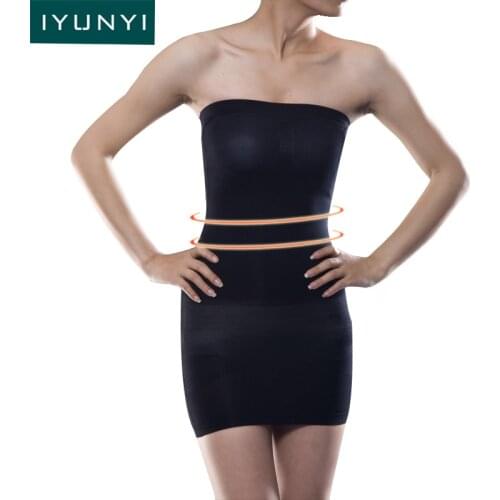IYUNYI Women Strapless Control Slips Full Body Shaper Shapewear Dress Women Body Slimming Waist Tranier Seamless Dress Corset