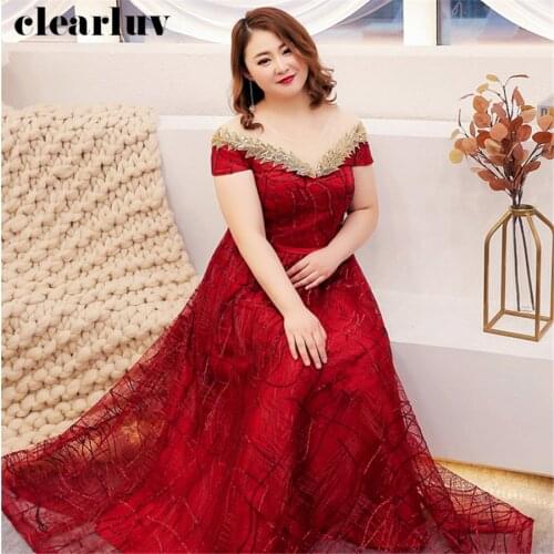 Boat Neck Evening Dress Plus Size Short Sleeve Sequins Women Party Dresses 2019 Off The Shoulder Robe De Soiree Formal Gown T098