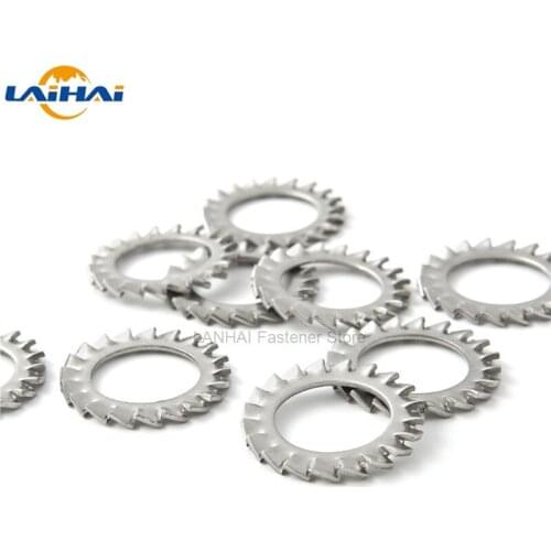 10/50X M2.5 M3 M4 M5 M6 M8 M10 M12 M14 M16 GB862.2 DIN6798A A2 304 Stainless Steel External Toothed Serrated Lock Washer Gasket