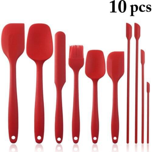 10PCS Kitchen Baking Tool Silicone Baking Spatula Cake Scraper Non-Stick Oil Brush Pastry Making Utensils Kitchen Accessories