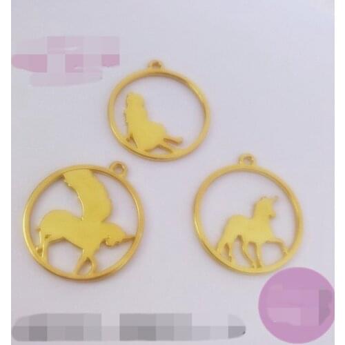 10 pcs/lot Ring girl unicorn Metal Frame Pendant Gold Charm Bezel Setting Cabochon Setting UV Resin Charm