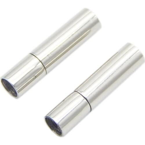 2pcs 2/3/4/5/6mm Stainless Steel Jewelry Connector Clasps Leather Clasps For DIY Leather Cord Necklaces Bracelets Making
