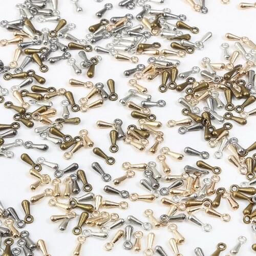 200pcs 100pcs 2x7mm Water Droplet Extension Chain End Tails Clasp Necklace Bracelet Crimp Ends DIY Craft Jewelry Making Finding