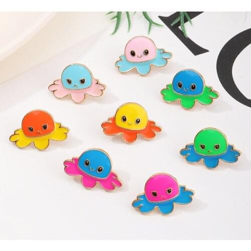 2021 New Funny Colorful Octopus Stud Earring Fashion Dripping oil Earrings Cute Handmade Marine Animal Shape Jewelry Gifts Girl