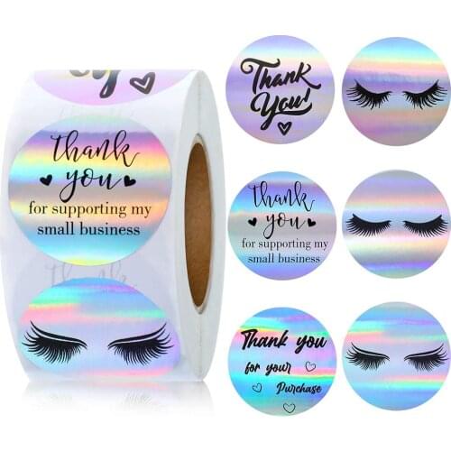 50-500pcs laser thank you for supporting my small business sticker 1 inch round seal label for packing/mailing supplies