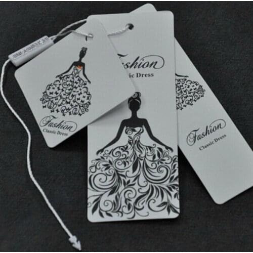 500pcs Customized label paper printed tag women clothes tags paper labels tags price tags single piece