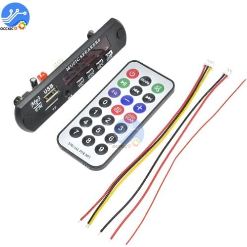 Car MP3 Decoder Board TF Card Radio FM USB Aux MP3 Music Player with LCD Screen Remote Control for Car Speaker DIY