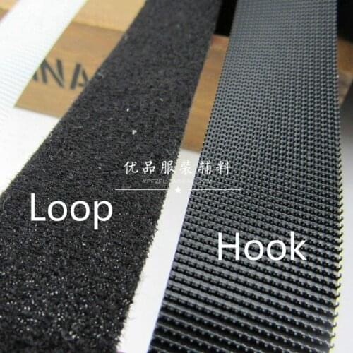 Free shipping 38mm Width 5 Yards Black Thin Soft Injected Hook Loop Care For Baby Clothing Adhesive Fastener Hook loop Tape
