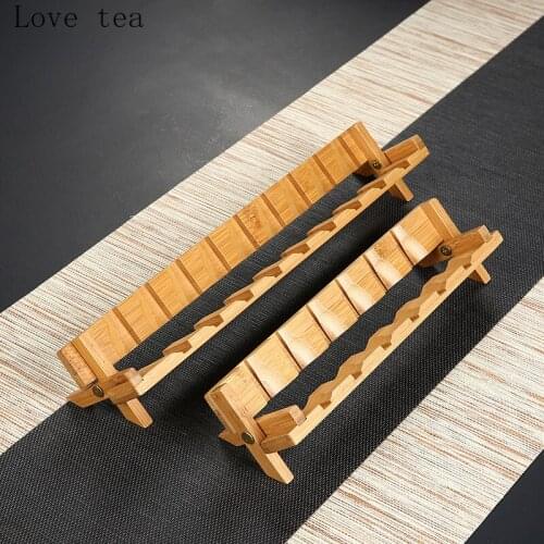 Tea cup holder bamboo joint thickened bamboo shelf Kung Fu tea set rack creative coffee table zero configuration home drain rack
