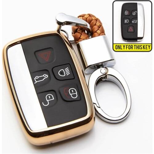 TPU Car Key Cover with PU Leather Car Key Ring Holder For Jaguar XE XJ XJL XF C-X16 V12 Guitar F X Typ XK XKR X-Type Scissors