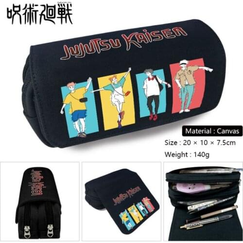 Jujutsu Kaisen Case Anime Cartoon Make up Cosmetic Bag Student Stationery Multi-function flip Bags Gift