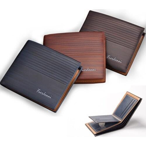 Europe and America Business Casual Fashion Retro Cross Section Embossed Wallet New Mens Short Wallet Large Capacity Wallet