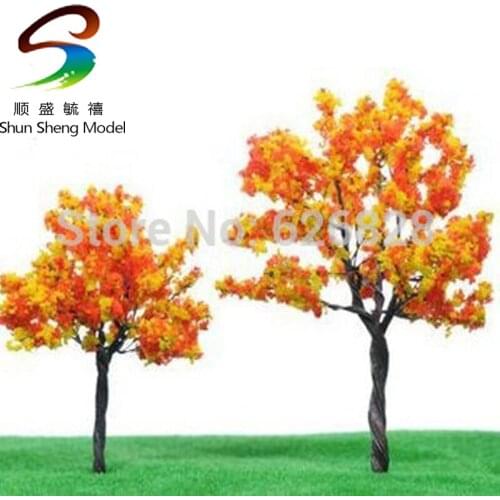 DIY Scene model material model tree yellow saffron wire tree