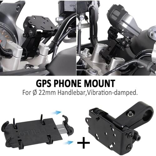 For Ø 22mm Handlebar NEW Motorcycle Accessories Black GPS Mount Phone Bracket Holder