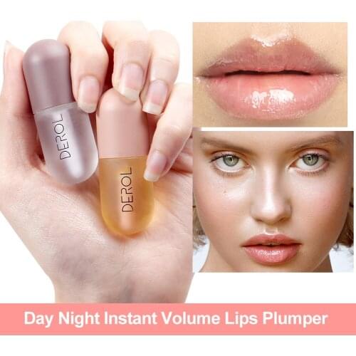 Day Night Instant Volume Lips Plumper Oil Moisturizing Repairing Reduce Lip Fine Line Cosmetics Sexy Lip Plump Enhancer Makeup