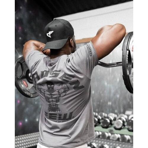 Gyms Hot sale New short sleeve men solid t-shirt o-neck soft solid cotton elastic breathable men half-sleeved t-shirt 6 Color