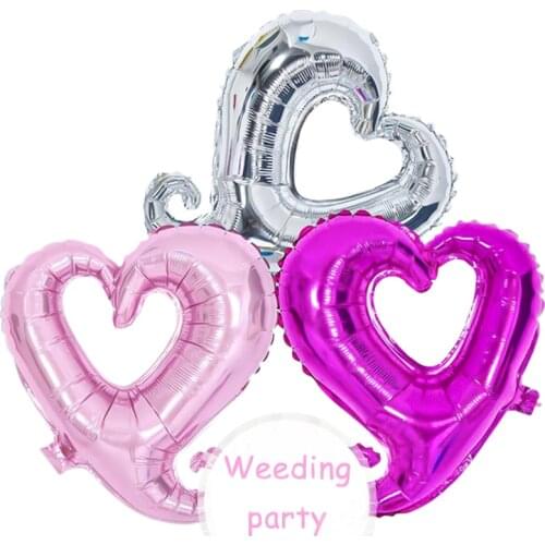 2PC 18 inch Love Heart Shape Foil Balloons Flower Hollow Globos Wedding Birthday Party Celebration valentines day Decor Balloon