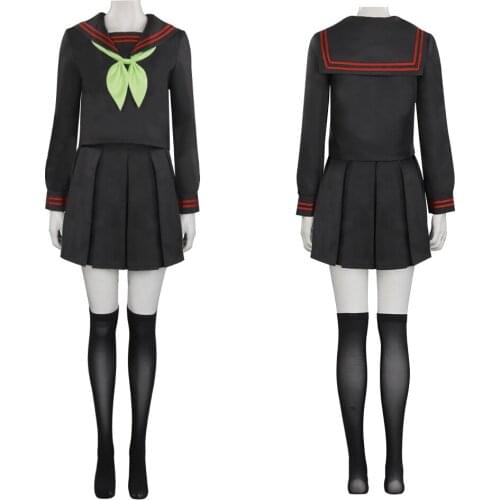 Game Demon Slayer Kimetsu no Yaiba : Hinokami Kepputan Cosplay Costume Kamado Nezuko School Uniform Suit