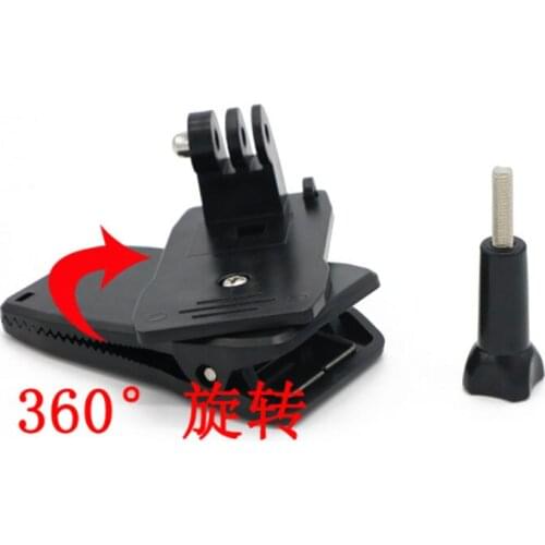 Action Camera Clip For GoPro Hero 8 7 6 5 4 Mount 360 Degree Rotary Clip Backpack Mount For Session 3+ 3 SJCAM SJ4000 Garmin