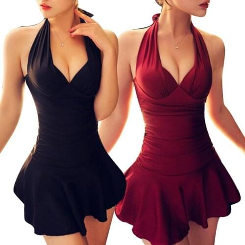 Swimsuit Conservative Deep V Off Shoulder Backless Bikini Swimsuit with Steel Support Chest Pad for Swimming Pool Womens suit