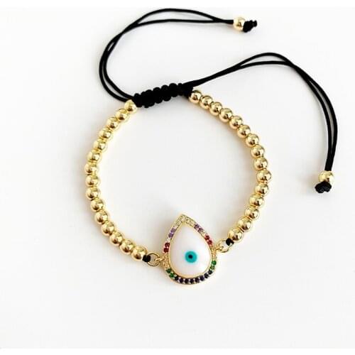 Lucky Blue Zircon Evil Eye Charm Bracelet Femme Silver Gold Color Copper Chain Link Bracelets & Bangles Women Wedding Jewelry