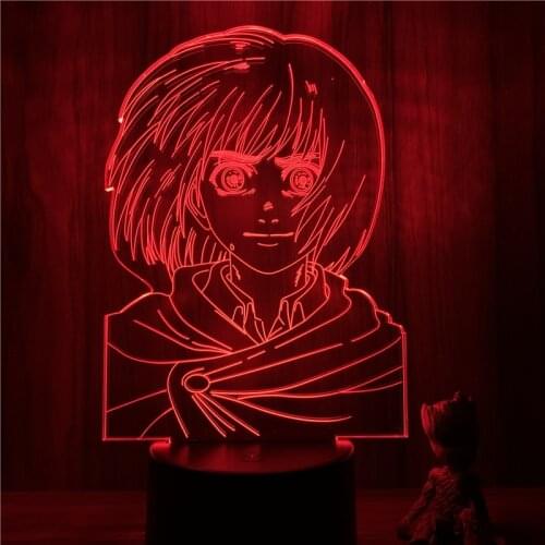 Lover 3D Nightlight Anime Attack on Titan Armin Arlert Smile Action Figure 7 Colors Touch Optical Illusion Lamp Gift Decor Model