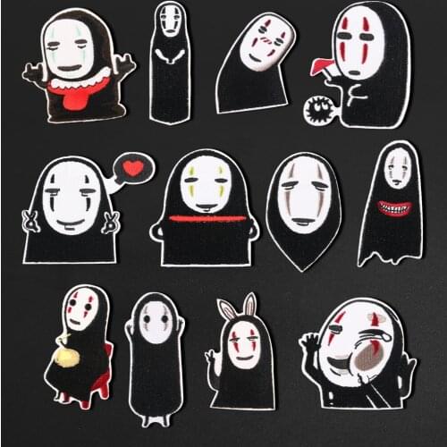 Cartoons Japanese Anime Embroidered Cloth Patches Faceless Male Manga Character Patches Childrens Clothing Holes Patching