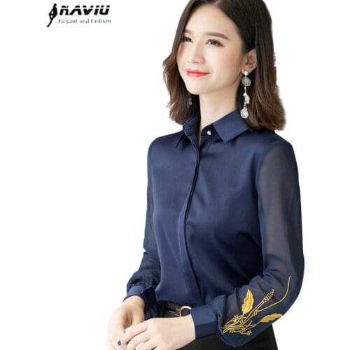NAVIU Elegant and Fashion Women's Shirts With Embroidery