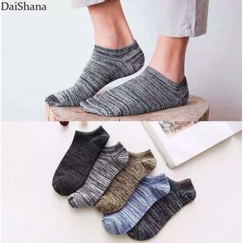 15 Style 10 Piece=5Pairs/lot Wholesale Men Socks Business Socks Solid Striped Cotton Patchwork Ankle Boat Socks Meias Calcetines