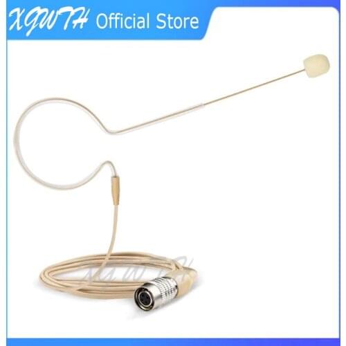 Single Ear Earset Hanging Headworn Headset Microphone Condenser Mic for Audio-Technica Wireless System Bodypack Transmitter 4Pin