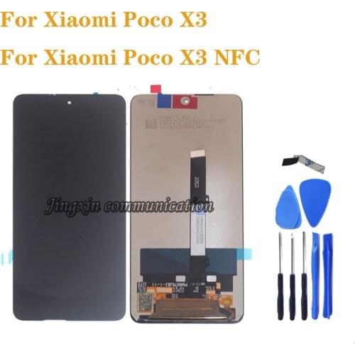 Original For Xiaomi Poco X3 M2007J20CG LCD Display Touch Screen Glass Panel Digitizer Assambly For Xiaomi Poco X3 NFC LCD