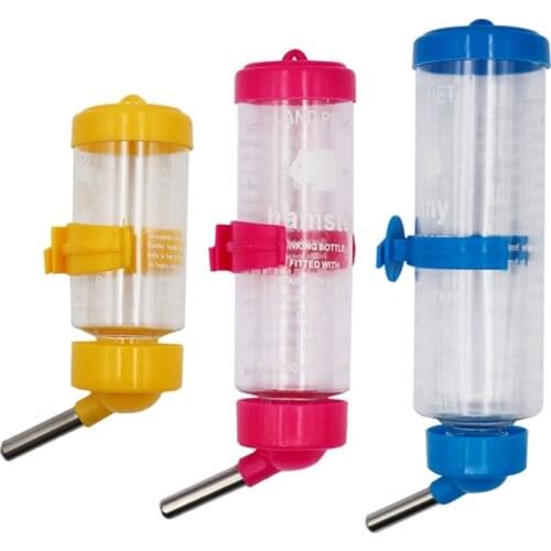 Plastic Hamster Drinker Water Bottle Dispenser Feeder Hanging Pet Dog Guinea Pig Squirrel Rabbit Drinking Head Pipe Fountain